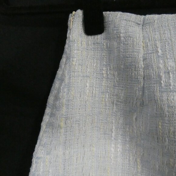 Unbranded | 12.5 inch waist measured | Elegant Light Blue Tweed Midi Skirt - Picture 9 of 14